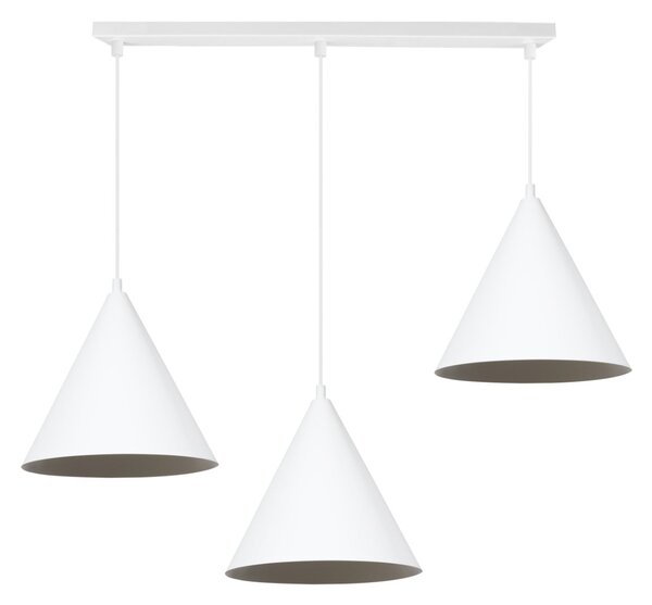Závěsné svítidlo Soho, 3x bílé kovové stínítko, (fi 25cm)