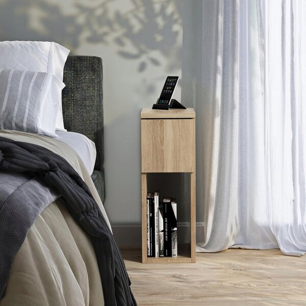 Noční stolek ComfortCove SN 002 se zásuvkou a policí 20x30x55 cm, barva dub torro