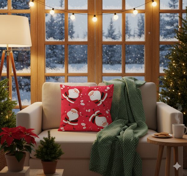 Faro Vánoční povlak na polštář Holly Jolly 002 45x45 cm červený