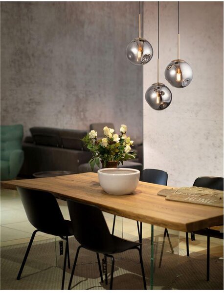 Nova Luce Závěsné svítidlo SPADA zlatý kov a chromové sklo, E27 3x12W