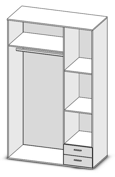 Šatní skříň SEBA 3 dub sonoma