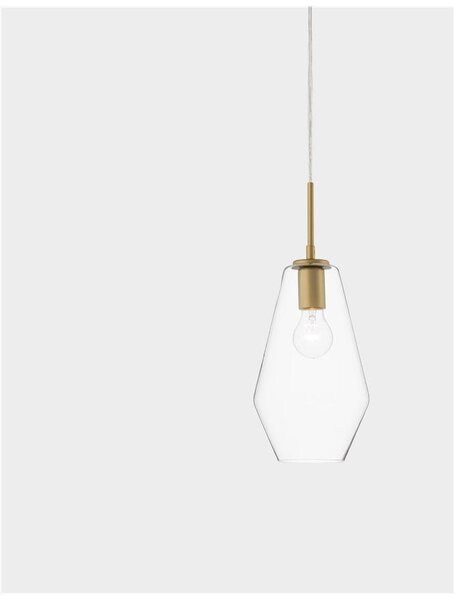 Nova Luce Závěsné svítidlo PRISMA zlatý kov čiré sklo E27 1x12W