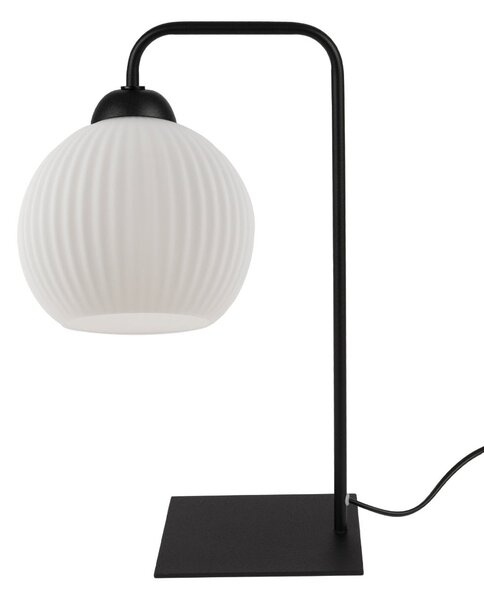 Stolní lampa Riffle Round, 1x bílé skleněné stínítko