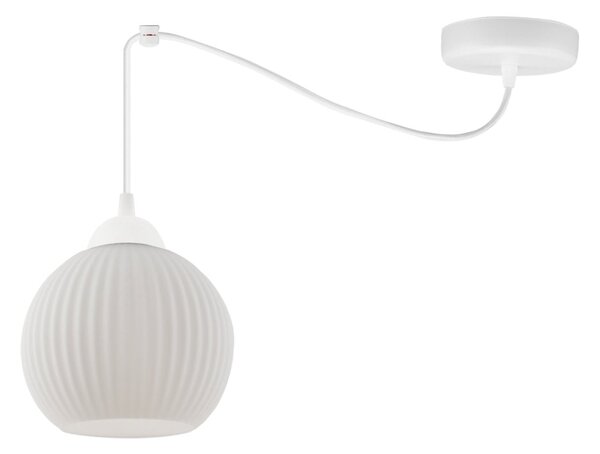 Závěsné svítidlo Riffle Round Spider, 1x bílé skleněné stínítko, w