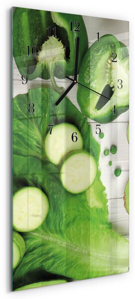Skleněné hodiny vertikální Zelenina zsppc-30x60-00176677