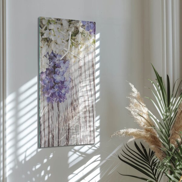 Skleněné hodiny vertikální Šeřík zsppb-30x60-00089808