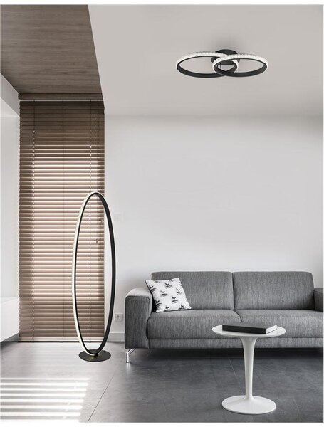 Nova Luce Stropní LED svítidlo NAGER černý hliník a akryl 28W 3000K