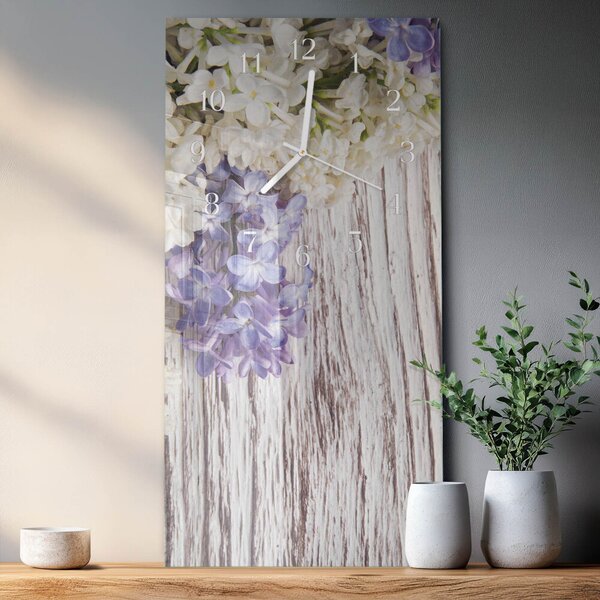 Skleněné hodiny vertikální Šeřík zsppb-30x60-00089808