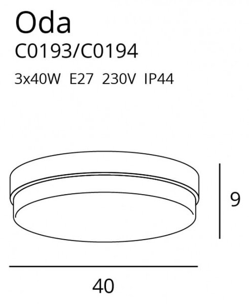 Maxlight C0194 Stropní koupelnové svítidlo ODA IP44 černé