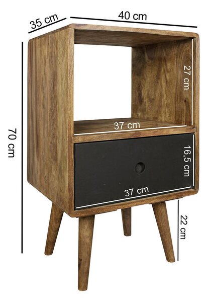 Noční stolek z masivního dřeva Repa š: ca. 40 cm