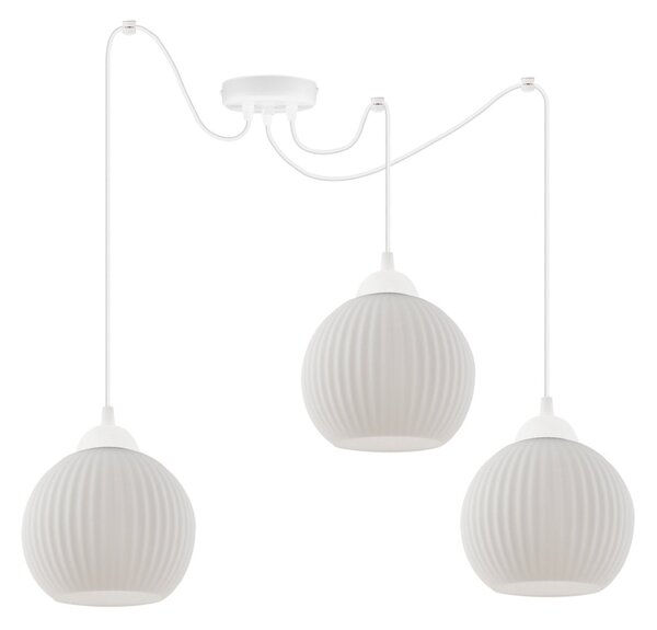 Závěsné svítidlo Riffle Round Spider, 3x bílé skleněné stínítko, w