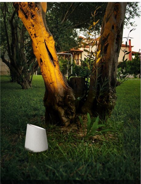 Nova Luce Venkovní sloupkové svítidlo FOX bílá pískovec skleněný difuzor GU10 1x7W IP65