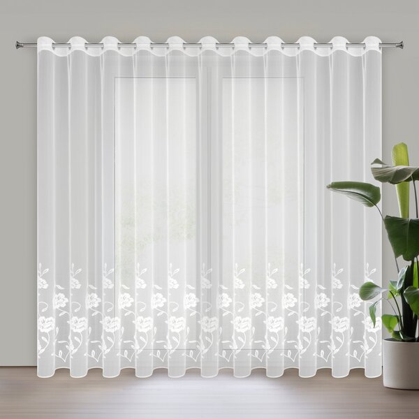 ZÁCLONA NA KROUŽCÍCH NATALI 350X250 CM KVĚTY