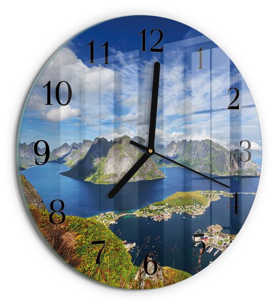 Skleněné nástěnné hodiny Hory zsoc-fi30-00177604