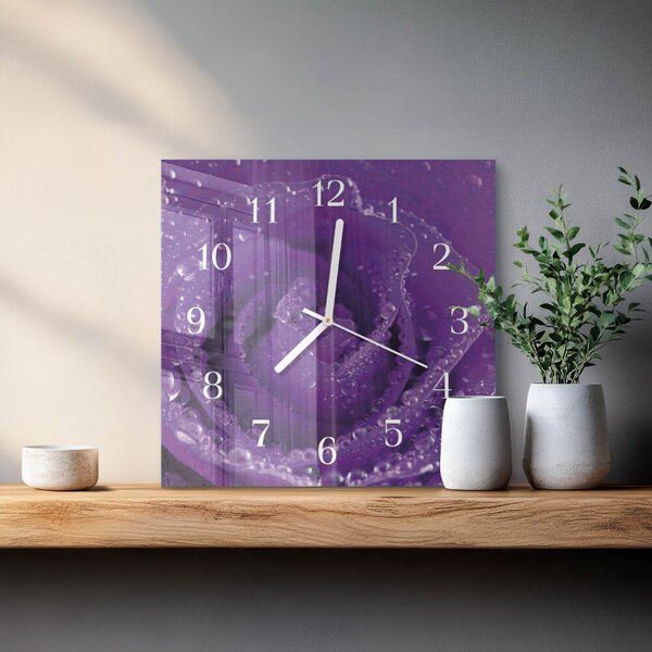 Skleněné hodiny Růže zskb-30x30-00057566