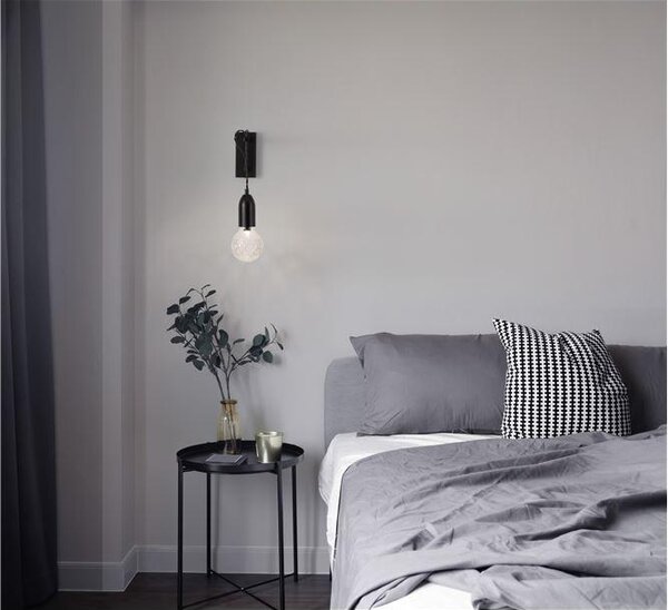 Nova Luce Nástěnné svítidlo VEDA, čiré sklo G9 1x6W Barva: Černá