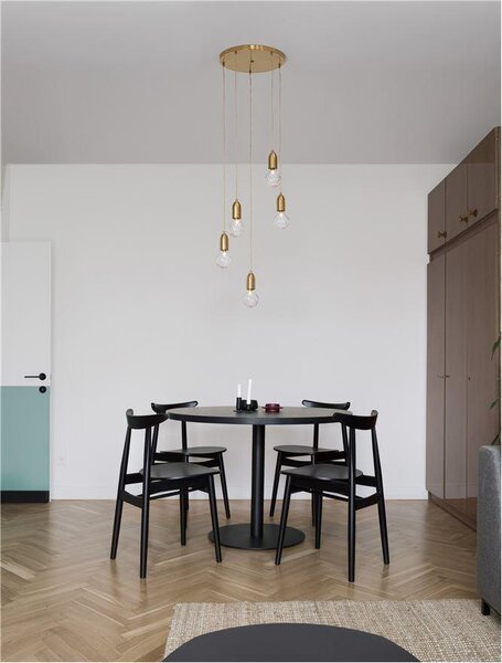 Nova Luce Závěsné svítidlo VEDA, čiré sklo G9 5x6W Barva: Mosaz