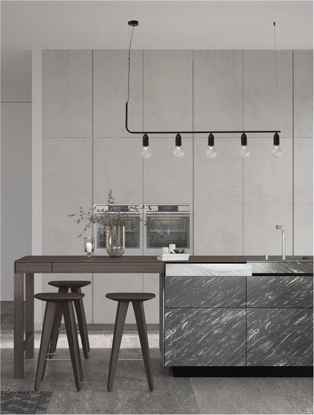 Nova Luce Závěsné svítidlo VEDA, čiré sklo G9 5x6W Barva: Černá