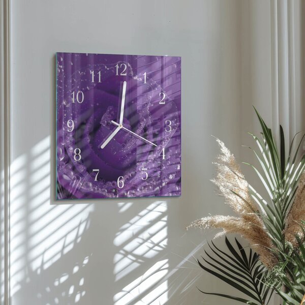 Skleněné hodiny Růže zskb-30x30-00057566