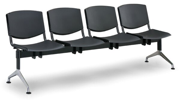 Plastová lavice Design, 4-sedák, modrá