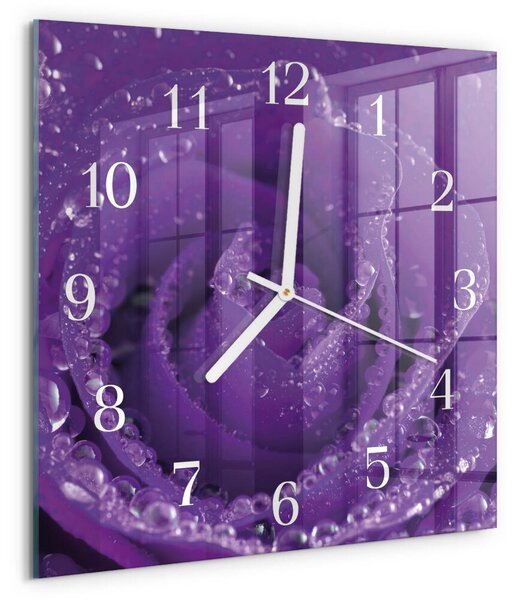 Skleněné hodiny Růže zskb-30x30-00057566