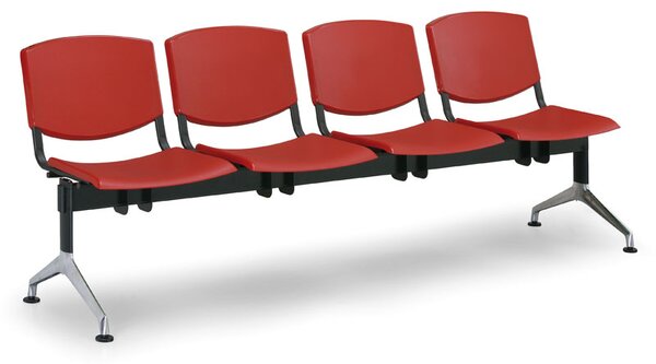 Plastová lavice Design, 4-sedák, modrá
