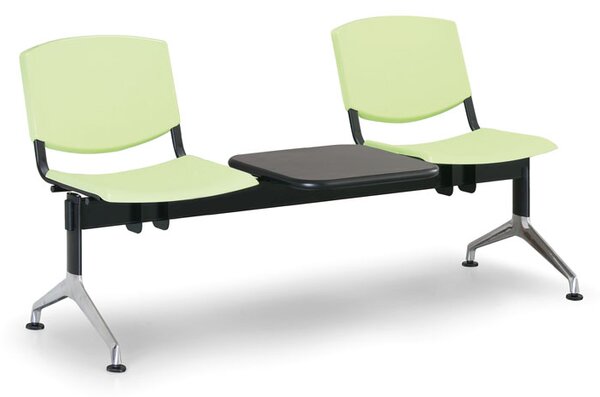 Plastová lavice Design, 2-sedák + stolek, zelená