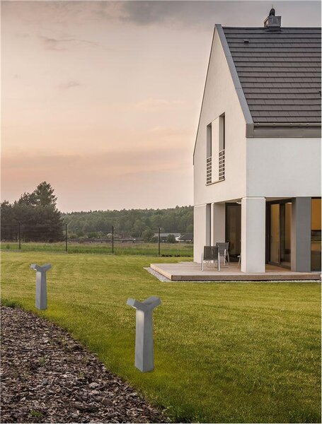 Nova Luce Venkovní sloupkové svítidlo ARAN šedý beton skleněný difuzor LED 2x5W 3000K, IP65