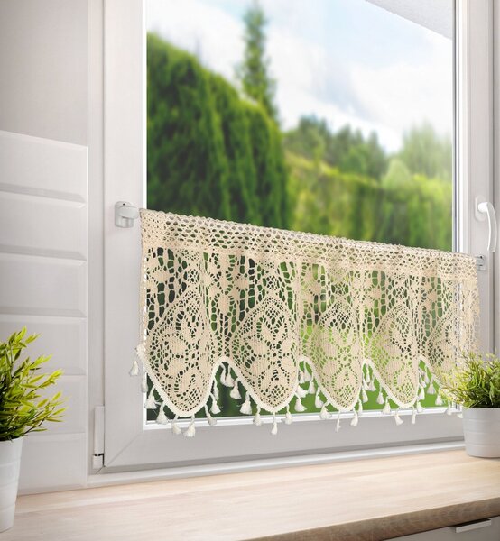 KRÁTKÁ ZÁCLONA NA PÁSCE MOLY 150X30 CM SVĚTLEBÉŽOVÁ