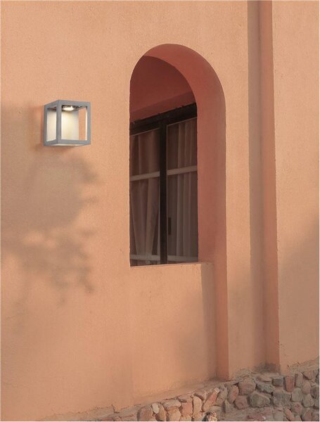 Nova Luce Venkovní nástěnné svítidlo BEV šedý beton skleněný difuzor LED 5W 3000K IP65