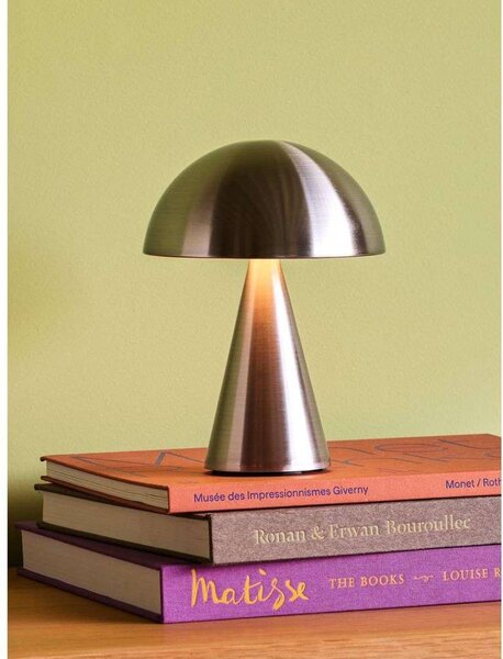 Hübsch HÜBSCH LED stolní lampa Mush, nikl, IP44, stmívatelné, stmívatelný, Hliník / šedá / zinek, Obývací pokoj / jídelna, kov, Design