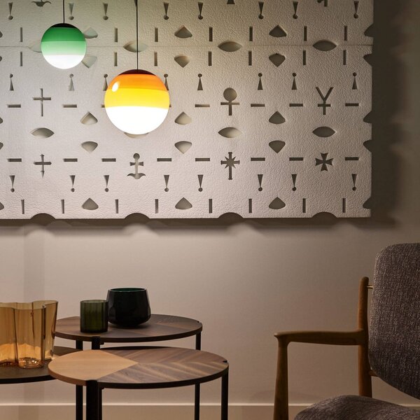 MARSET LED závěsné světlo Dipping Light Ø 30 cm zelené, stmívatelný, Zelená, Obývací pokoj / jídelna, Sklo, Design, Koule