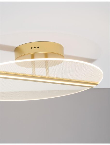 Nova Luce Stropní LED svítidlo JERTUNA zlatý hliník a akryl 30W 3000K