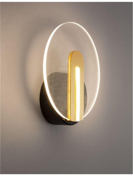 Nova Luce Nástěnné LED svítidlo GENTI černý a zlatý hliník a akryl 1x7W 3000K