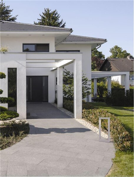 Nova Luce Venkovní sloupkové svítidlo CAIRO šedý beton skleněný difuzor LED 8W 3000K IP65
