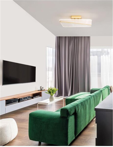 Nova Luce Stropní LED svítidlo JERTUNA zlatý hliník a akryl 33W 3000K
