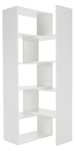 Regál, bílý, KLOE I, 73 x 33 x 188 cm,, Bíla, dřevotříska