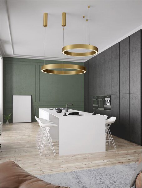 Nova Luce Závěsné LED svítidlo STING, 50W 3000K Eaglerise, stmívatelné Barva: Mosaz