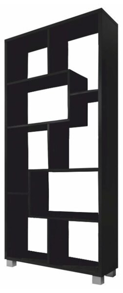 Regál, černý, ADEN, 68.5 x 25 x 161.3 cm,, černá, dřevotříska