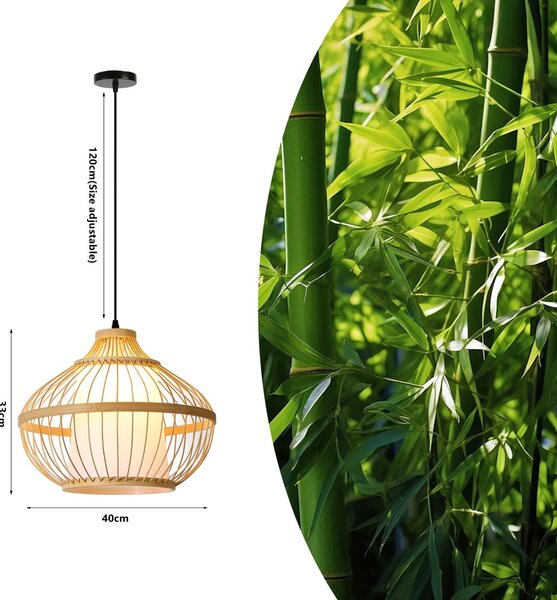 Immax BOHO PINCHOS designové závěsné svítidlo, D40, E27, bambusové dřevo