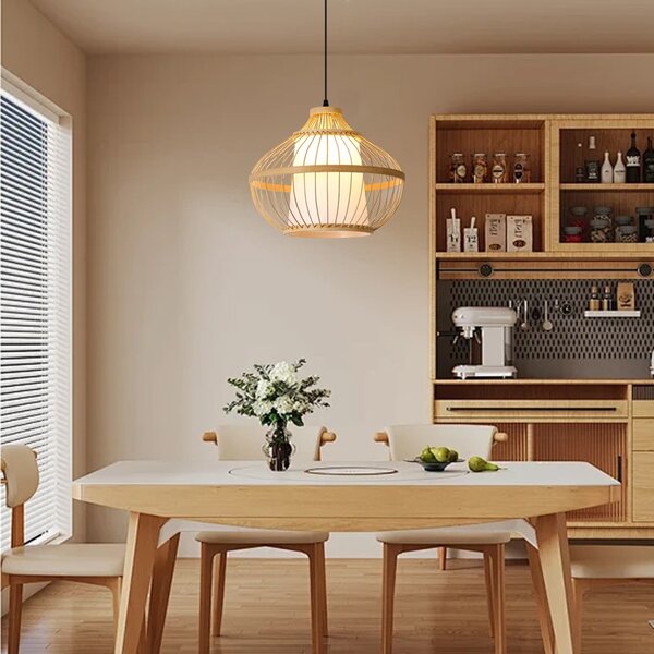 Immax BOHO PINCHOS designové závěsné svítidlo, D40, E27, bambusové dřevo