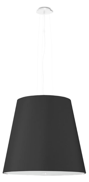 Závěsné svítidlo Geneve, 1x černé textilní stínítko, (bílé sklo), (fi 50 cm)