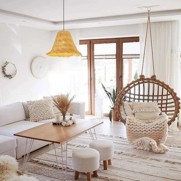 Immax BOHO NATURALEZA designové závěsné svítidlo, D45cm. E27, přírodní ratan