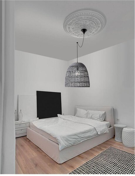 Nova Luce Závěsné svítidlo DESTIN železo a ratan, šedá barva E27 1x12W