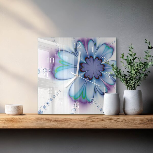 Skleněné hodiny Květ zskb-30x30-00079207
