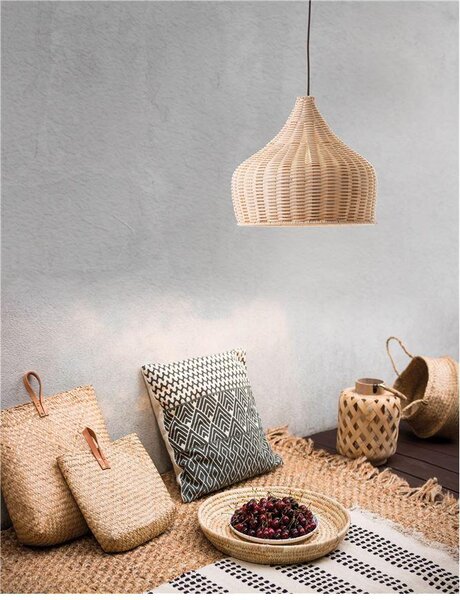 Nova Luce Závěsné svítidlo MIA přírodní ratan, E27 1x12W