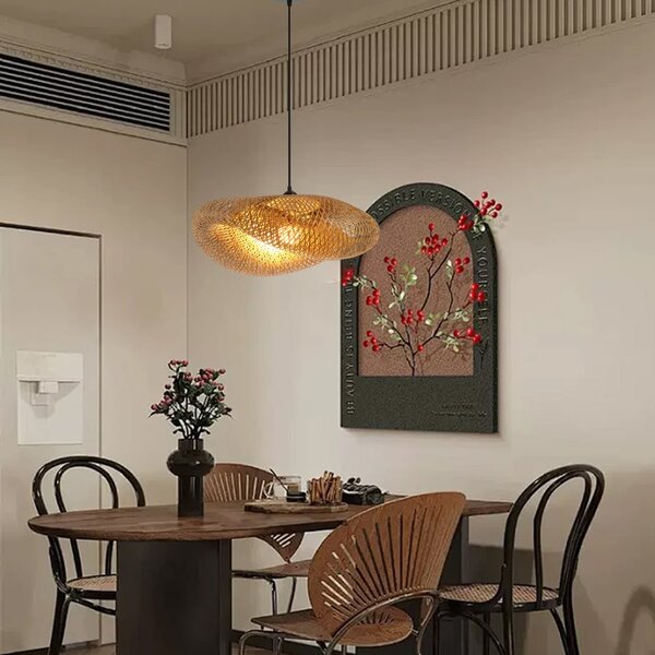 Immax BOHO HILO designové závěsné svítidlo, D60cm. E27, bambus