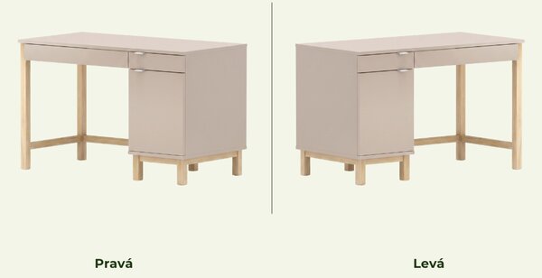 Dětský psací stůl MODEL se šuplíky a skříňkou - Námořnická modrá s černým úchytem, 100x60 cm, Zvolte stranu: Pravá