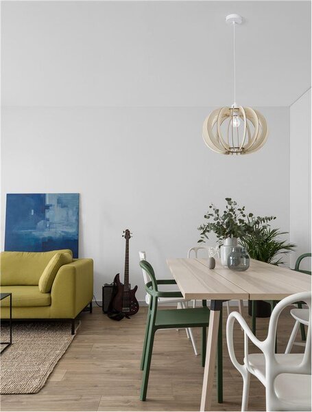 Nova Luce Závěsné svítidlo OTTOLINE, dřevo E27 1x12W Barva: Bílá