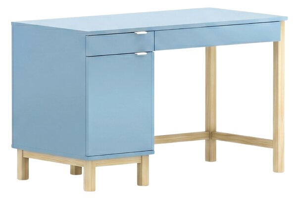 Dětský psací stůl MODEL se šuplíky a skříňkou - Námořnická modrá s černým úchytem, 100x60 cm, Zvolte stranu: Pravá